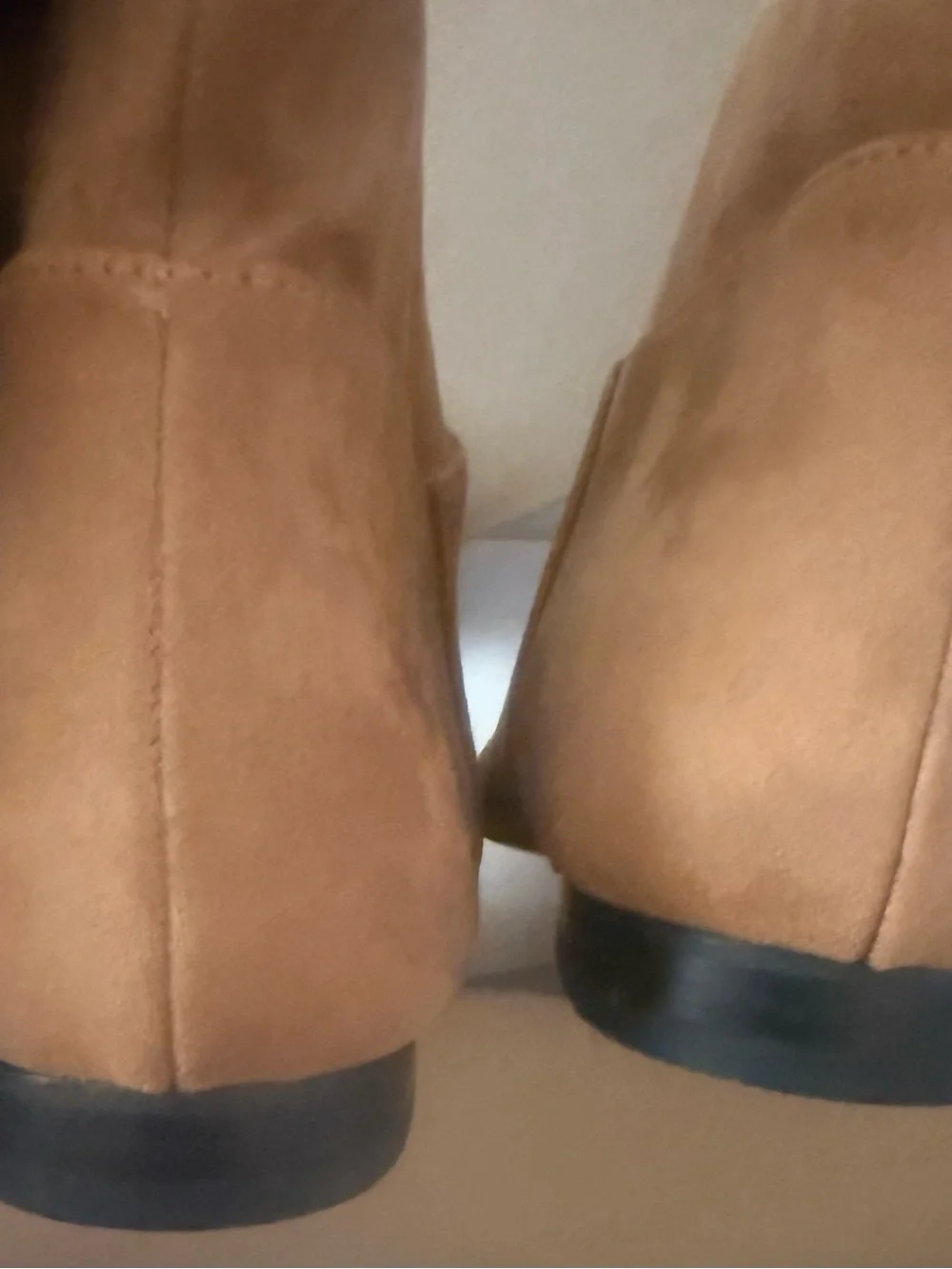 Women’s Slouchy Knee-High Faux Suede Boots in Khaki Flock